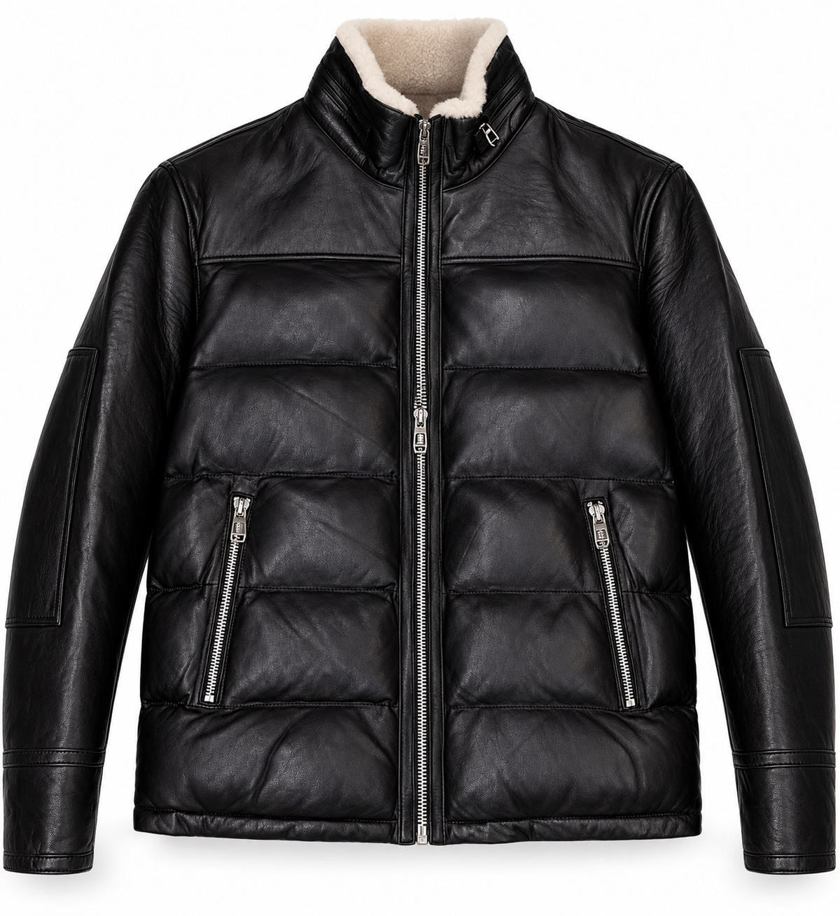 Manteau en cuir d'agneau SLY & CO (NOIR - 262924) MODÈLE: KING