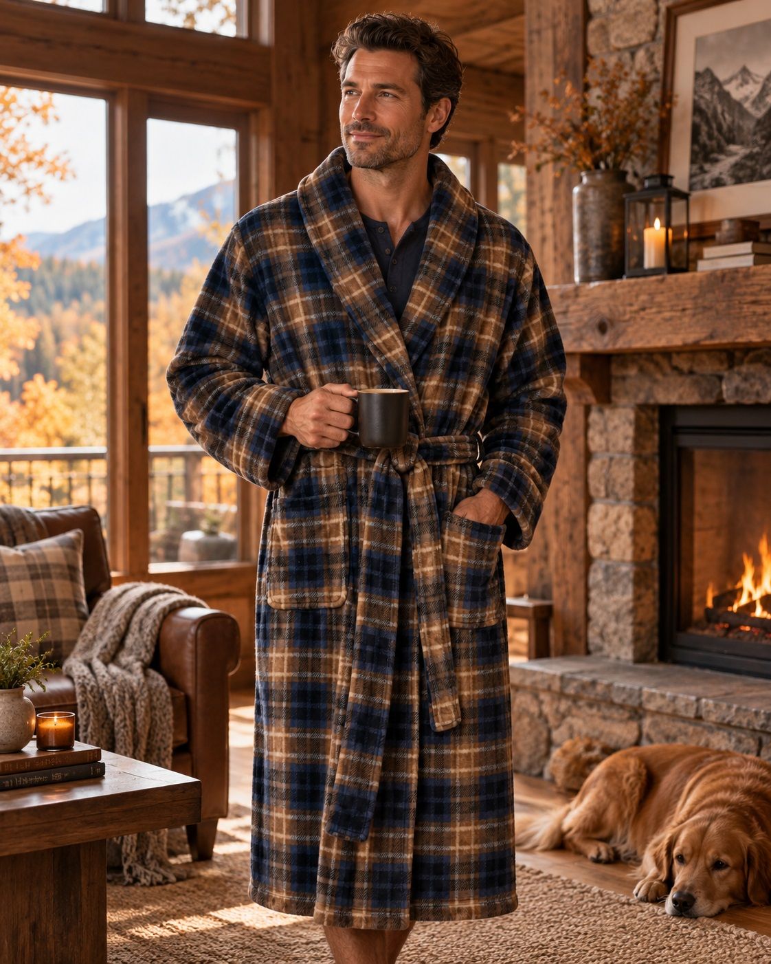 Robe de chambre à col chale MAJESTIC (216-SIENNA - 262931) MODÈLE: 13222110
