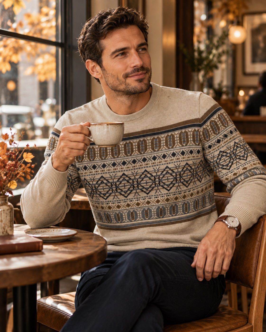 Chandail en tricot col rond FELLOWS UNITED (145-BRONZE - 262972) MODÈLE: 62-1109-145