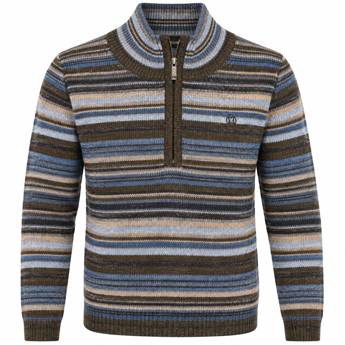 Chandail tricot col montant à zip FELLOWS UNITED (141-BRUN FONCÉ - 262975) MODÈLE: 62-1117-141