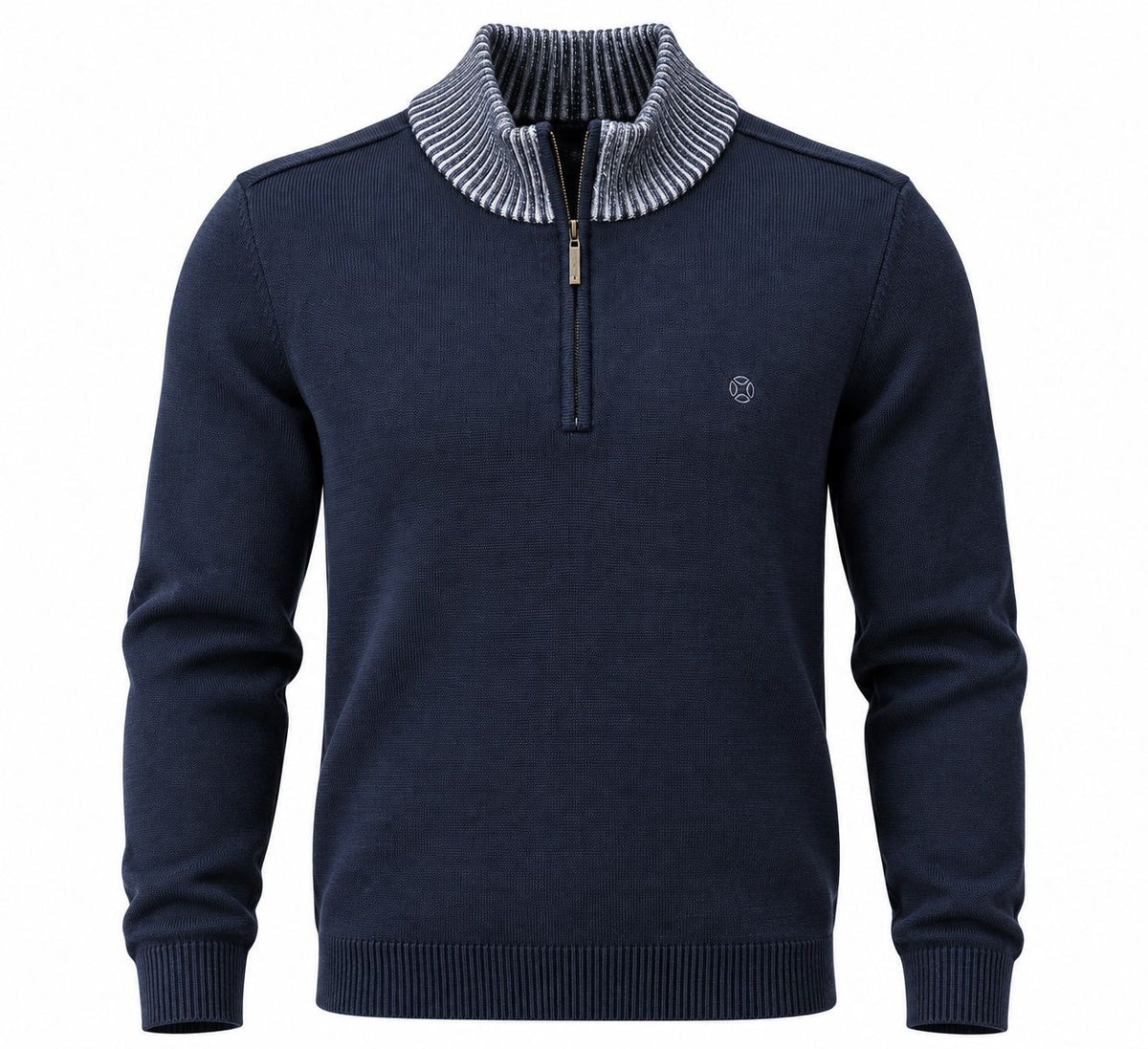 Chandail tricot col montant à zip FELLOWS UNITED (112-BLEU - 262977) MODÈLE: 62-1123