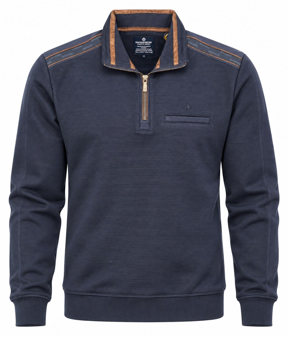 Chandail tricot col montant à zip FELLOWS UNITED (110-MARINE - 262979) MODÈLE: 62-2610-110