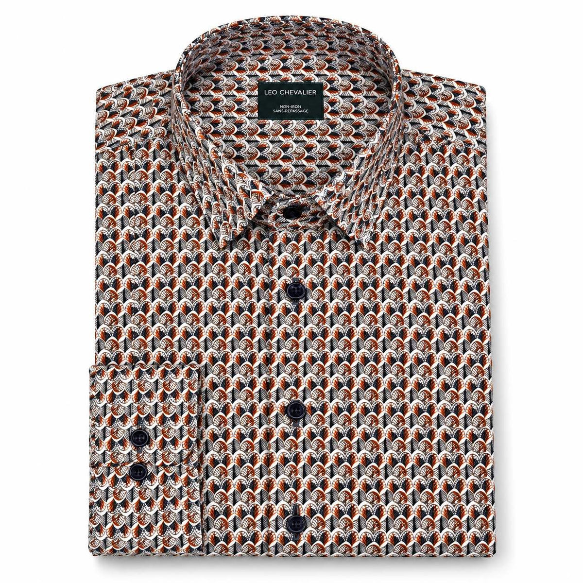 CHEMISE MANCHES LONGUES LEO CHEVALIER (ORANGE - 262996) MODÈLE: 627476