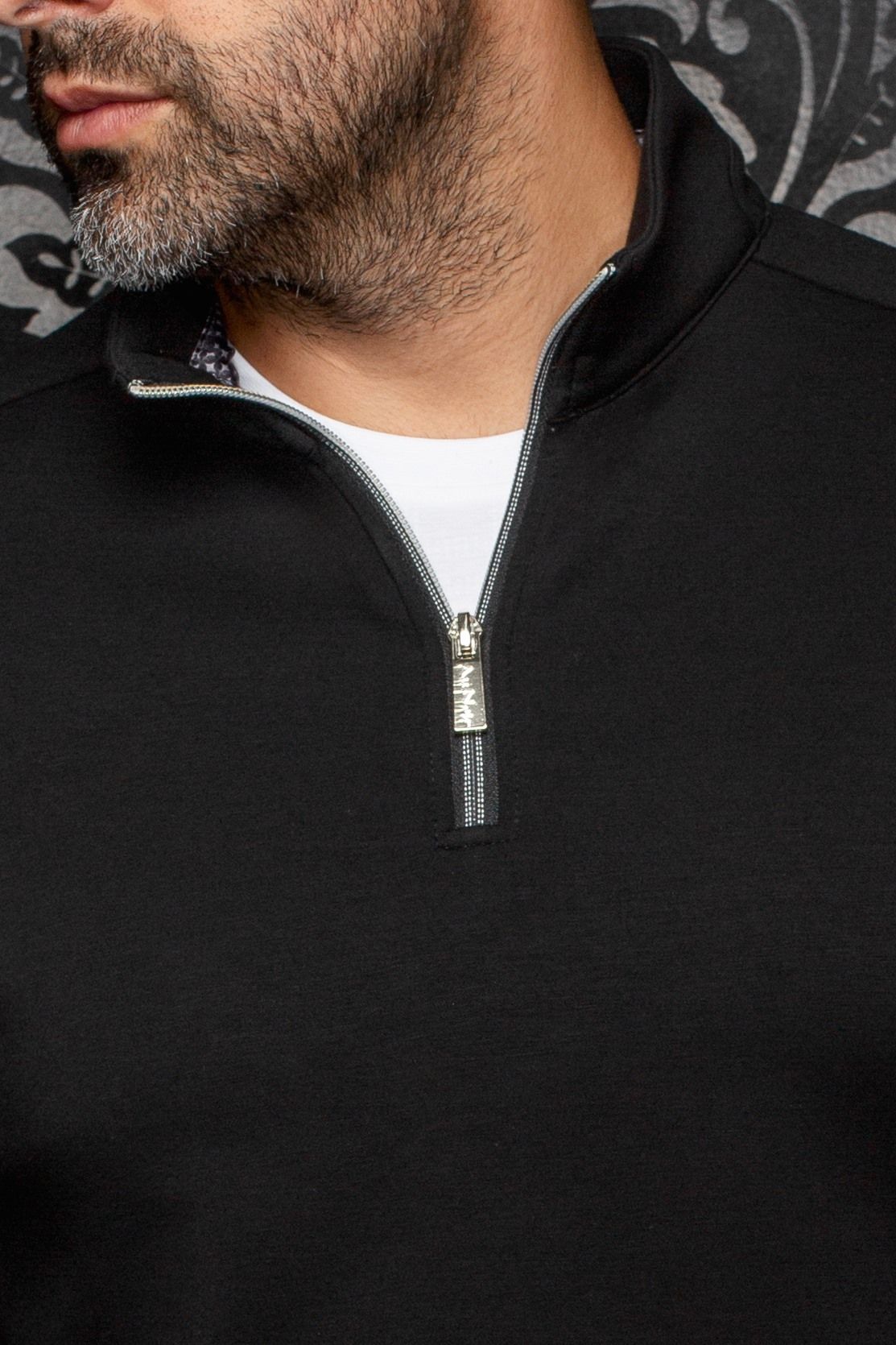 MOCK ZIP AU NOIR (BLACK - 263006) MODÈLE: RONNY