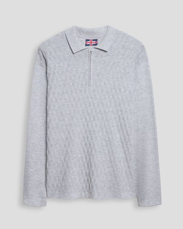POLO MANCHES LONGUES MODANGO (012-GRIS PALE - 263008) MODÈLE: SOSW262318