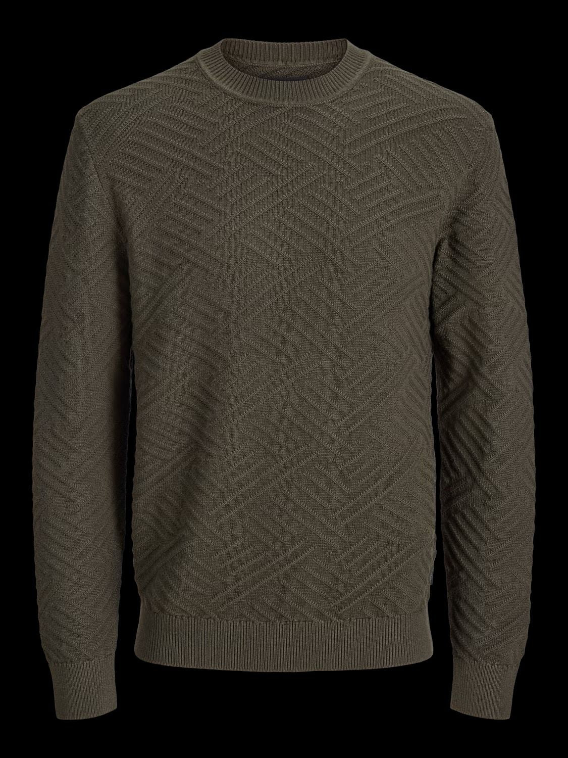 Chandail en tricot col rond JACK & JONES (FORET - 263011) MODÈLE: 12301702