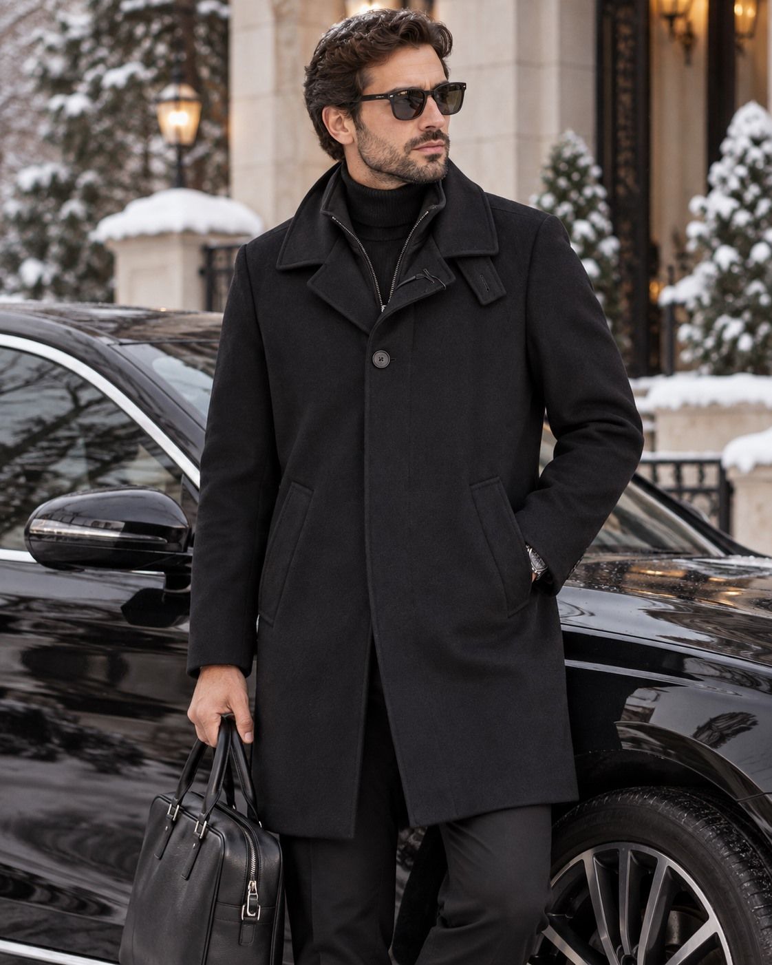 Manteau de lainage 7/8 CALVIN KLEIN (NOIR - 263013) MODÈLE: CMLAO7GC