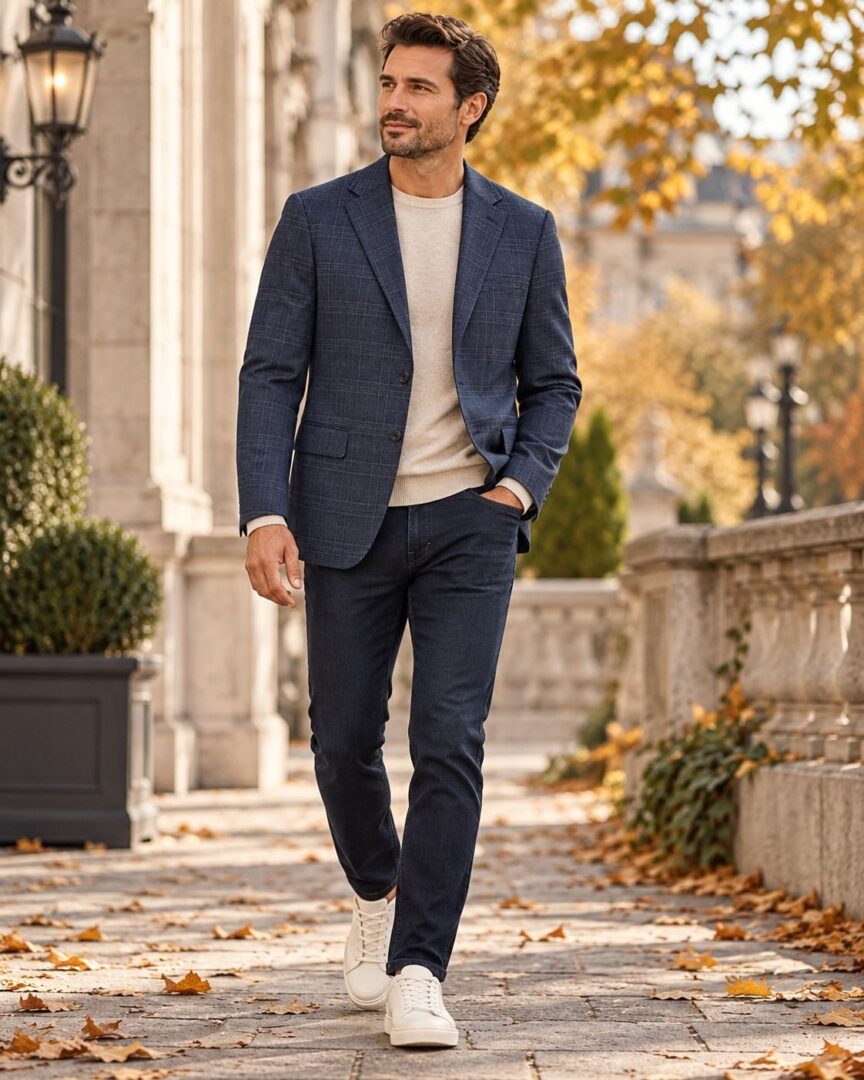 Veston à carreau CALVIN KLEIN (0414-BLEU FONCÉ - 263015) MODÈLE: MYUR17AX