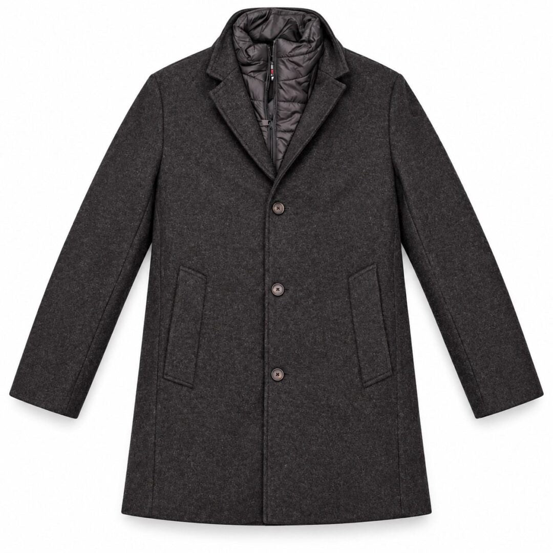 Manteau de lainage 3/4 POINT ZERO (NOIR MIX - 263017) MODÈLE: 7768410