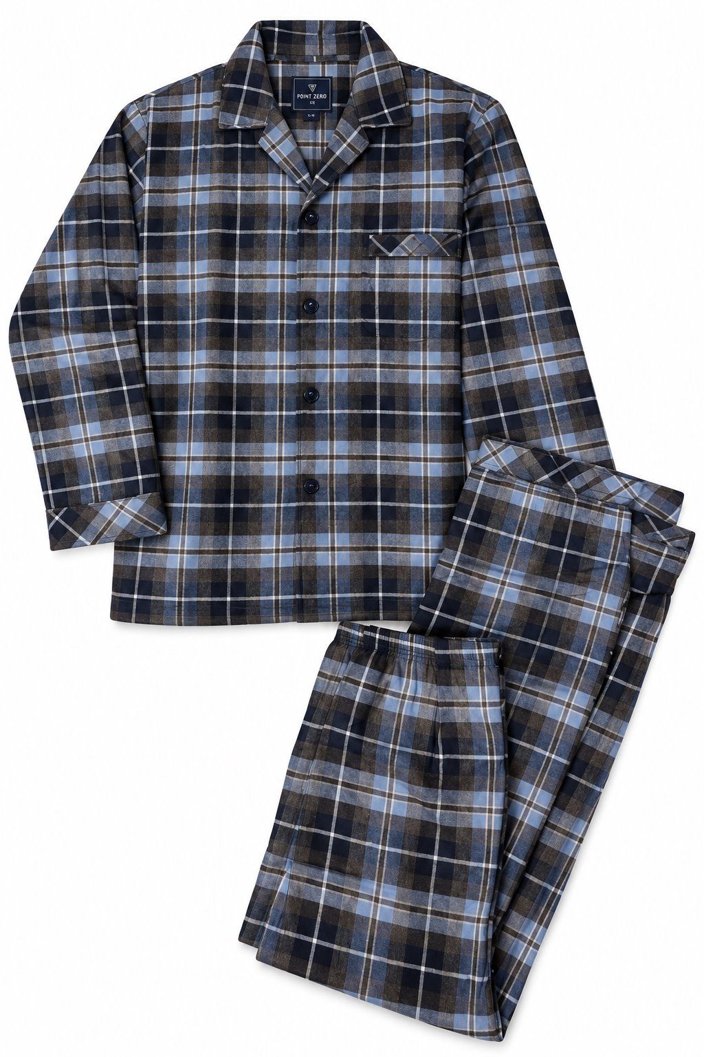 Pyjama flanel à carreau MAJESTIC (467-MARINE - 263027) MODÈLE: 13436190