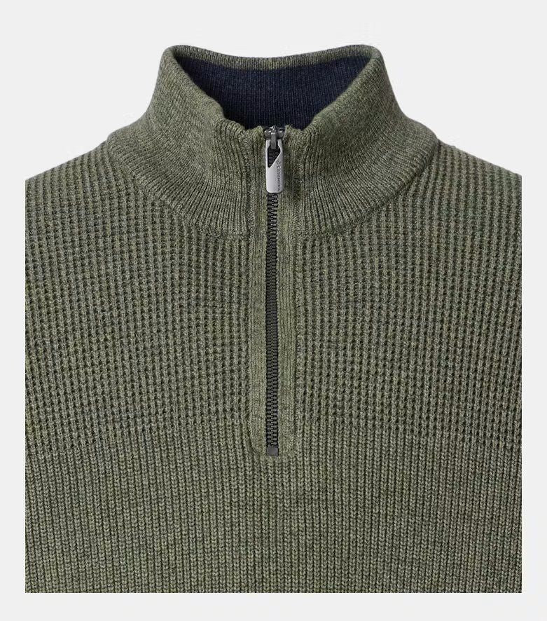 Chandail en tricot col montant à zip CASA-MODA (336-VERT - 263031) MODÈLE: 126280020