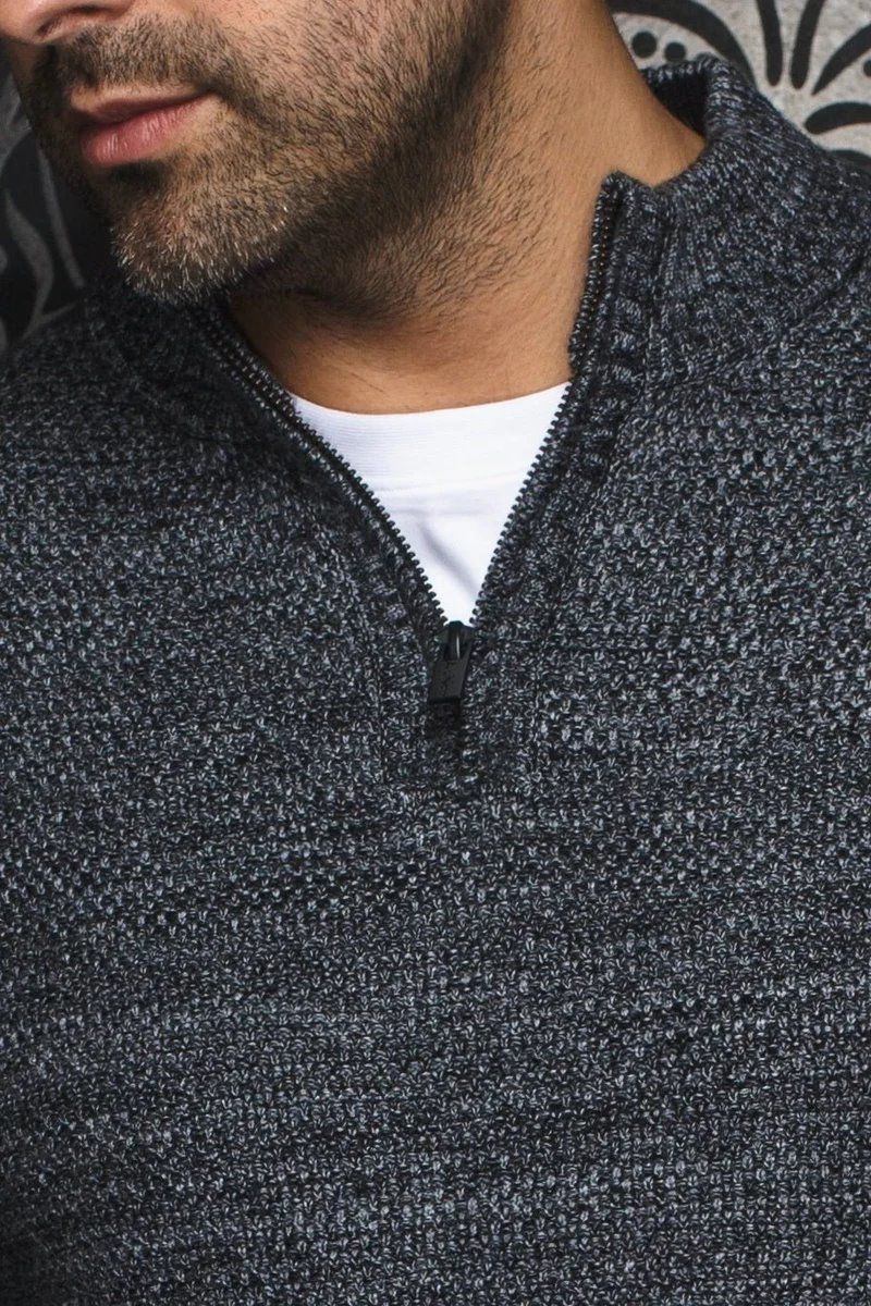 MOCK ZIP AU NOIR (GRIS - 263037) MODÈLE: VOGAR_QZ