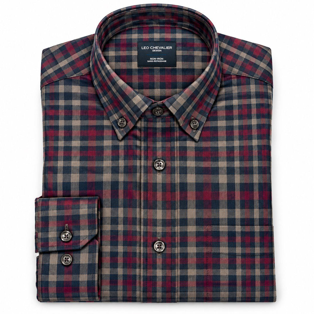 CHEMISE MANCHES LONGUES LEO CHEVALIER (BRUN - 263039) MODÈLE: 627444