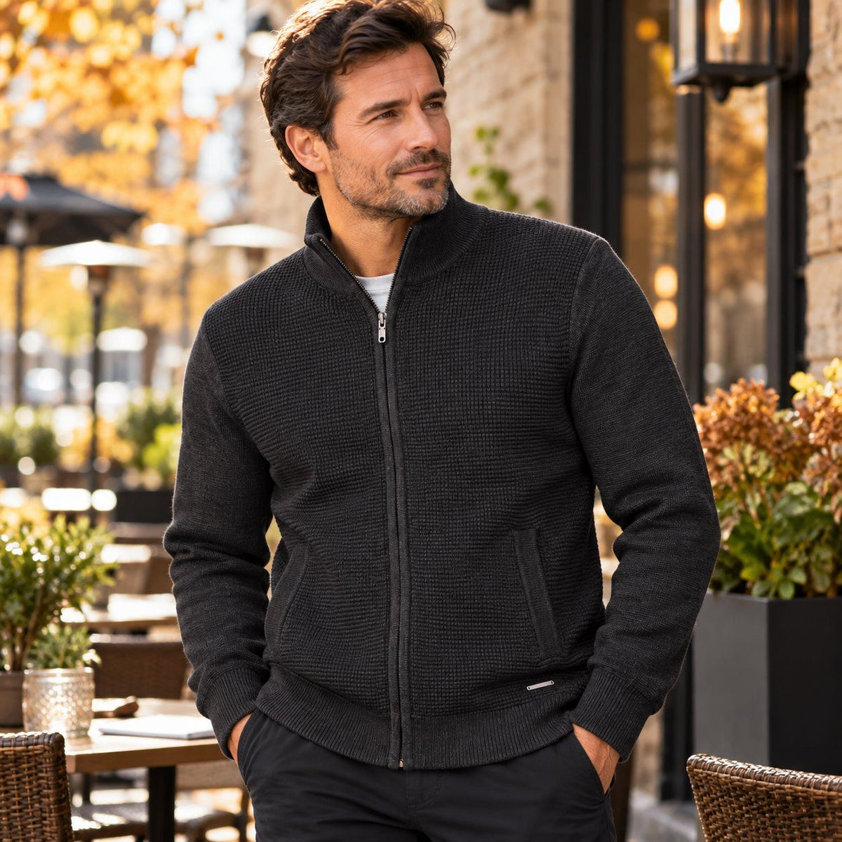 Cardigan à fermeture éclair LIEF HORSENS (CHARCOAL - 263046) MODÈLE: F26LHB6105