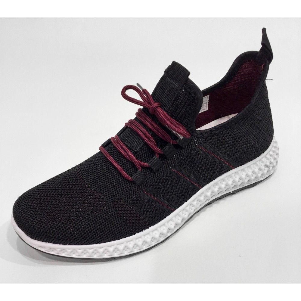 Sneaker noir (NOIR/BURG - 18666) MODÈLE: S-501243