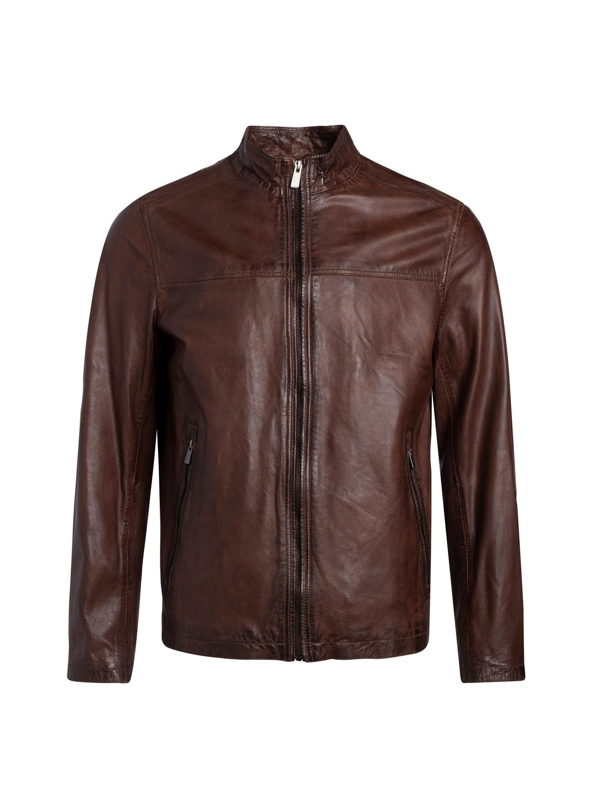 Manteau cuir LUCIO (WALNUT - 20175) MODÈLE: LUCIO