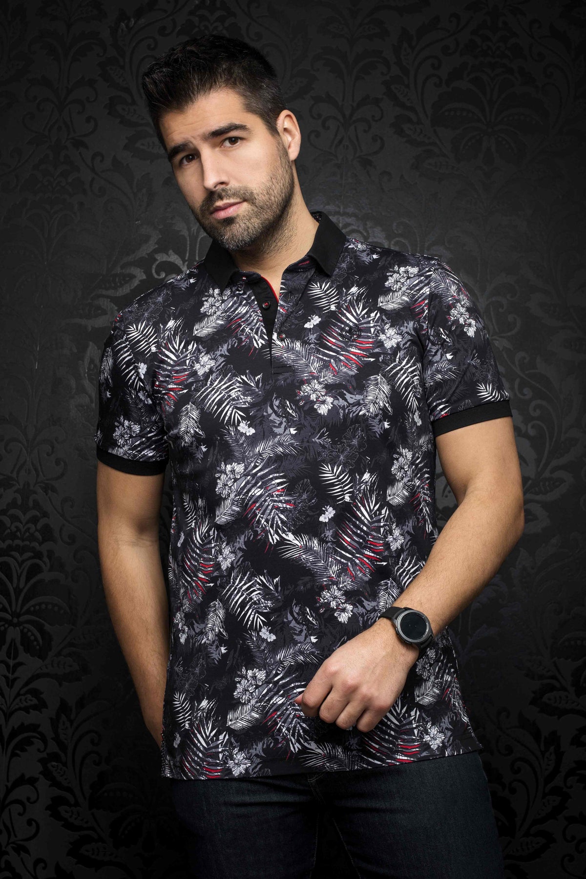 20238-POLO AU NOIR MOHALA (BLACK - 20238) MODÈLE: MOHALA