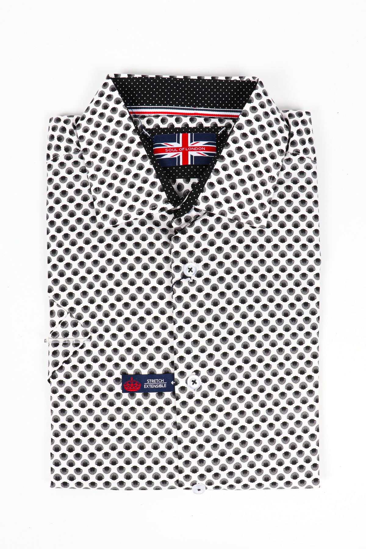 230054-Chemise sport Soul of London M/C (001-NOIR - 230054) MODÈLE: SOSS231733