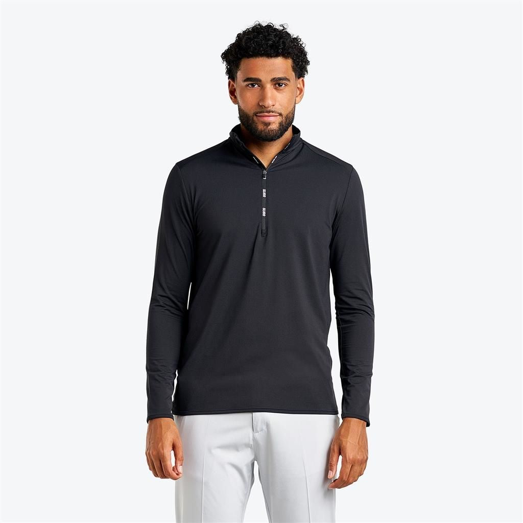 Chandail SLIGO mock zip mince (001-NOIR - 240908) MODÈLE: SL24014