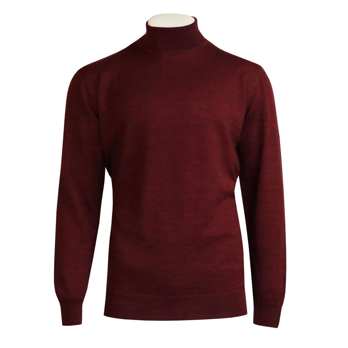 Col roulé effet chiné cashmere MARCO (ROUGE - 241183) MODÈLE: CR04