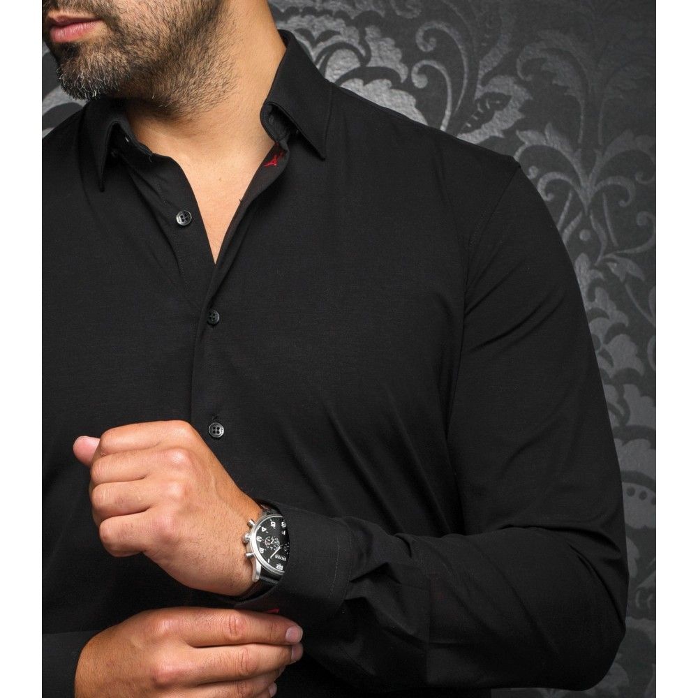 Chemise sport manches longues AU NOIR (NOIR - 241191) MODÈLE: ALEXANDER SLD