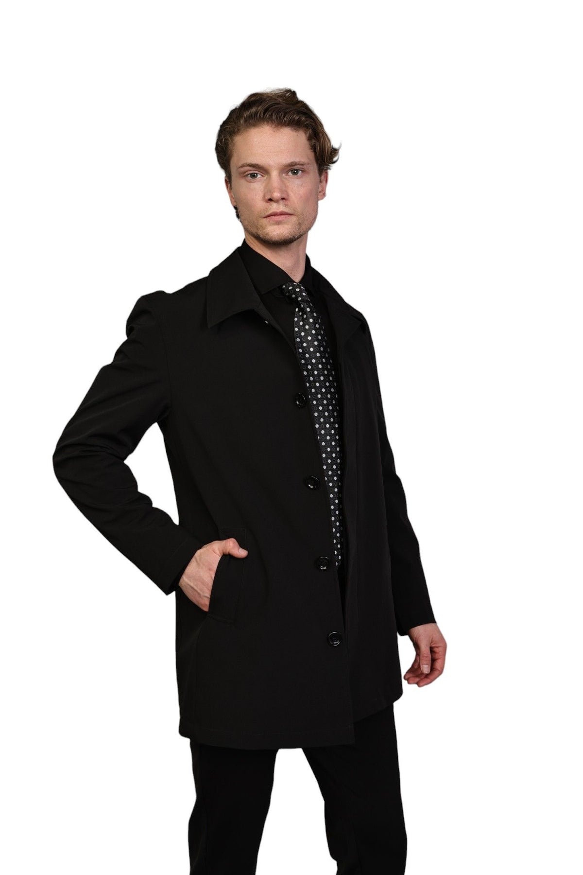 Impermeable 7/8 ELDORADO (NOIR - 241203) MODÈLE: TAYLOR