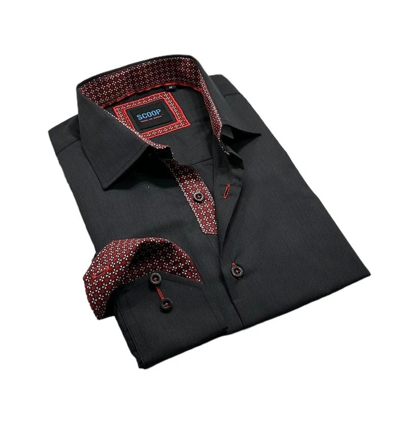 Chemise sport manches longues SCOOP (CHARCOAL - 241204) MODÈLE: MILO