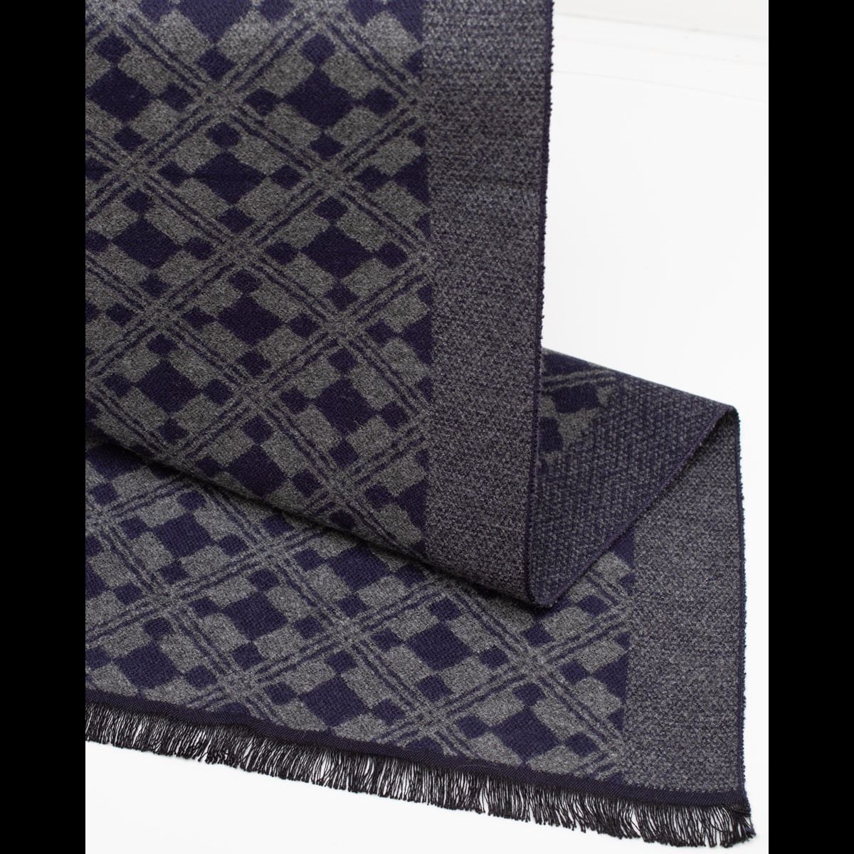 Foulard d'hiver 100% laine SERICA (MARINE - 241386) MODÈLE: SC-242017