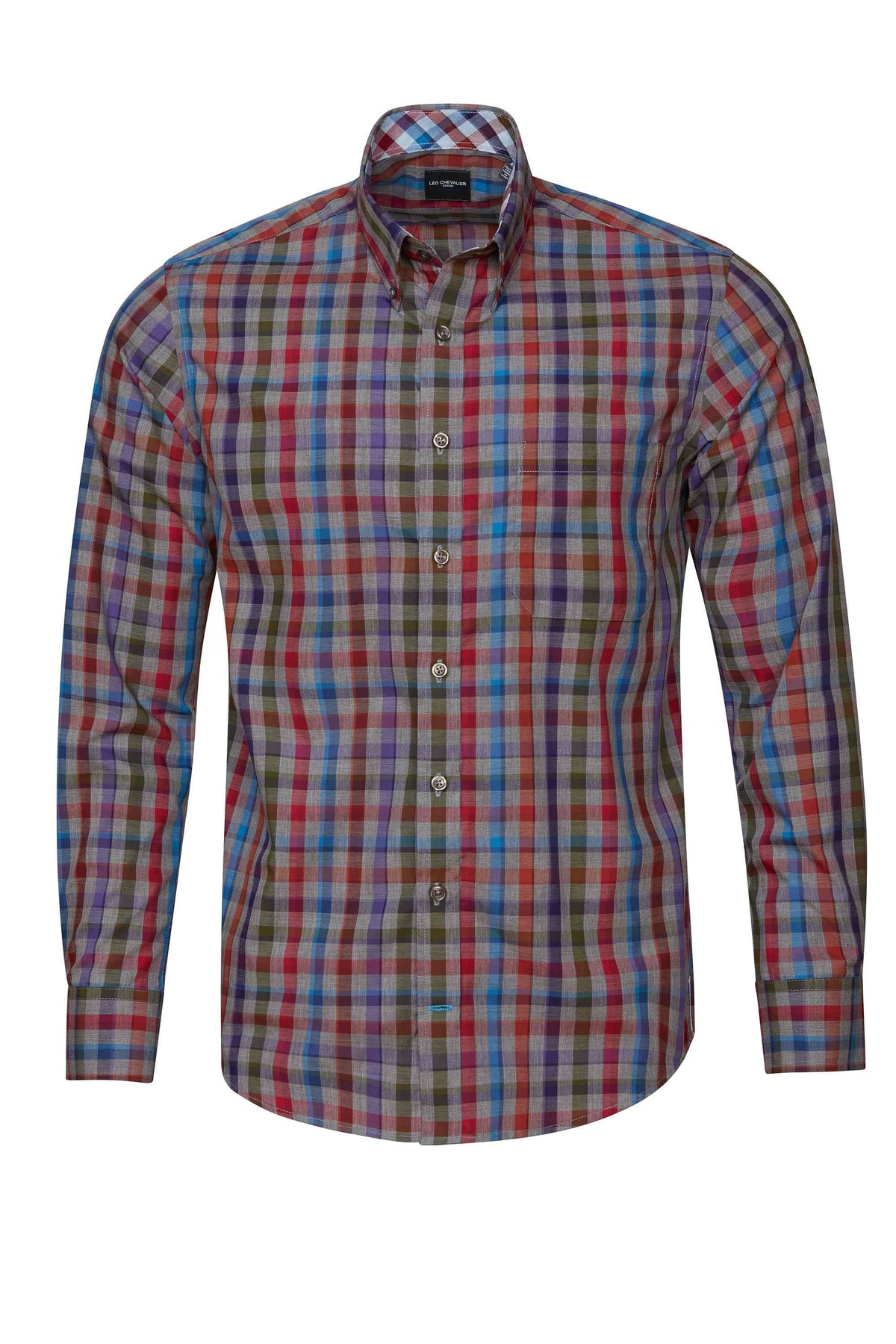 Chemise sport manches longues LEO CHEVALIER (34-GRIS - 241447) MODÈLE: 623485