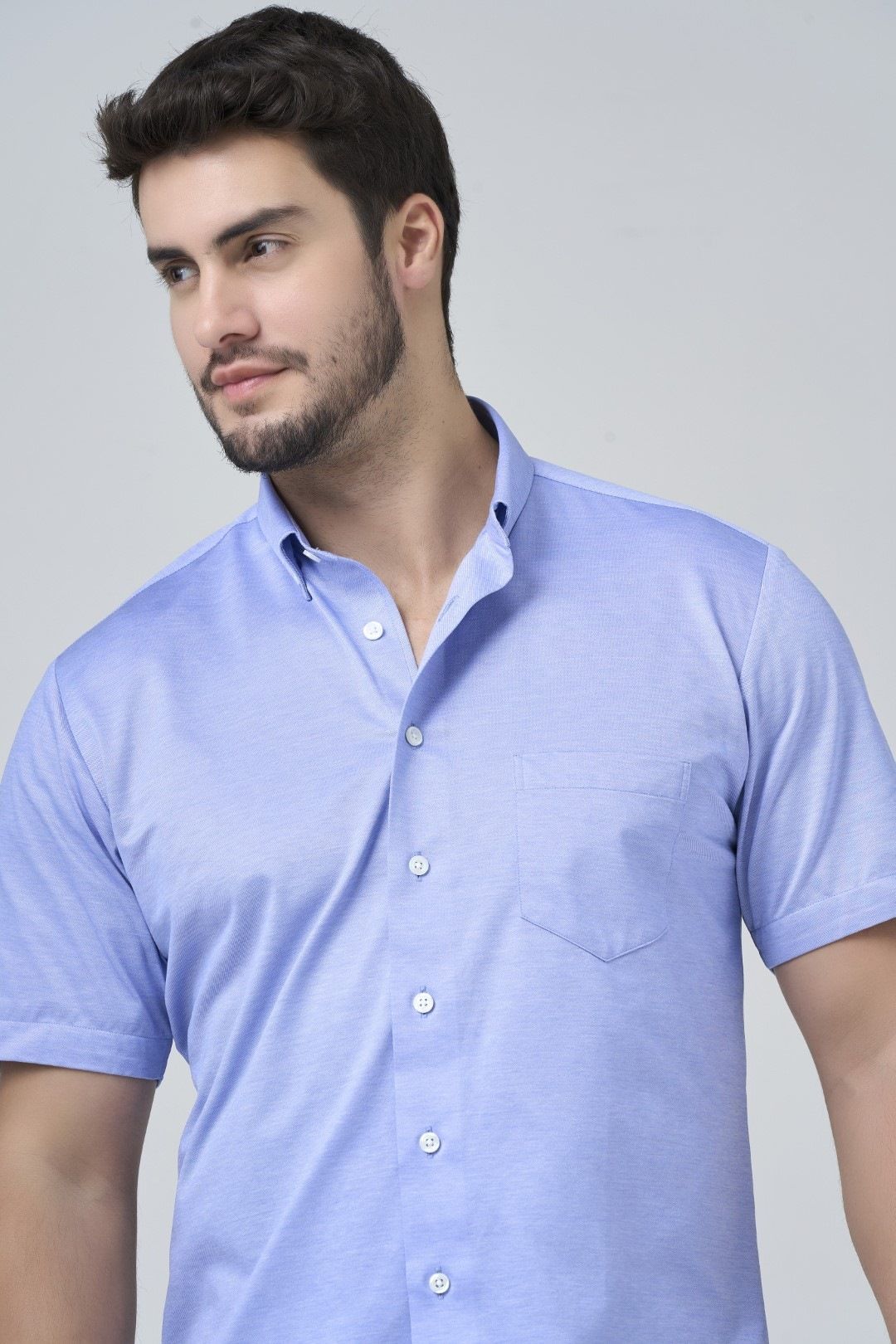 Chemise sport manches courtes LEO CHEVALIER (16-BLEU - 251893) MODÈLE: 624339