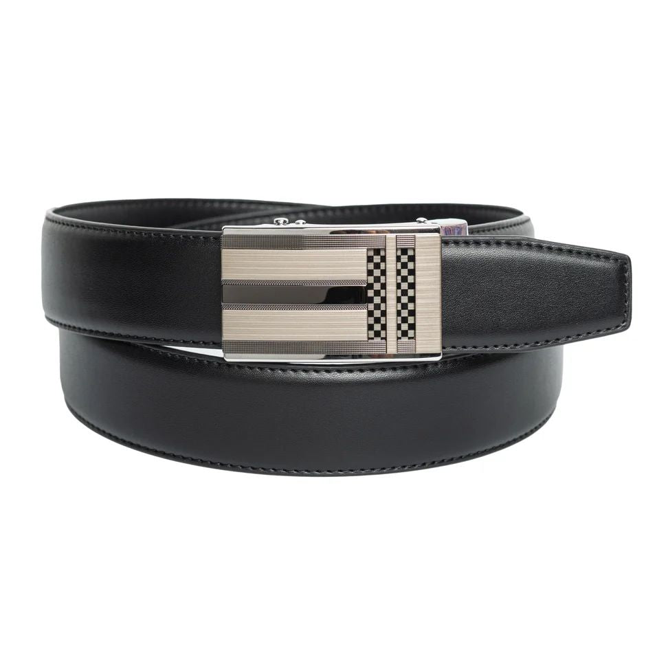 Ceinture à cliquet ajustable CUSTOM LEATHER (04-NOIR - 251929) MODÈLE: 10365