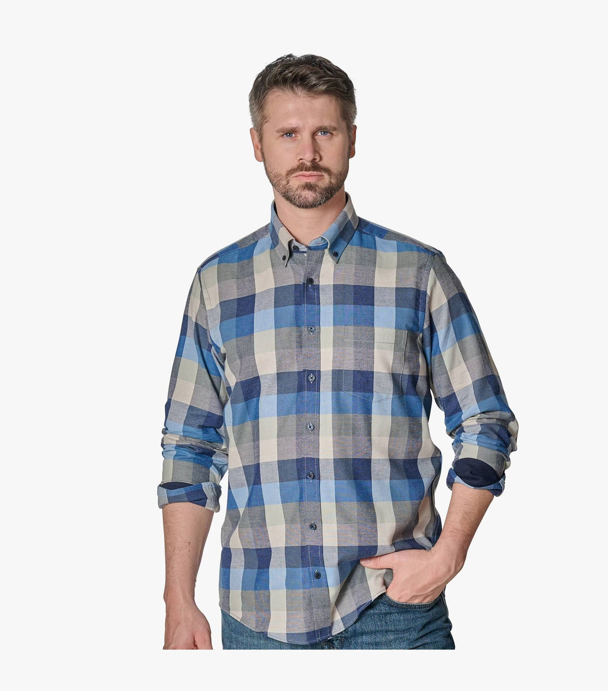 Chemise sport manches longues CASA-MODA (100-BLEU - 251944) MODÈLE: 454484800