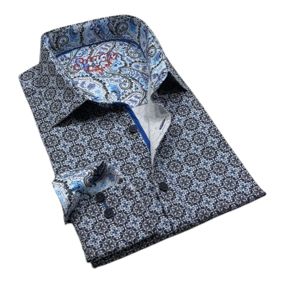 Chemise sport manches longues SUGAR (STEEL - 251955) MODÈLE: GUY