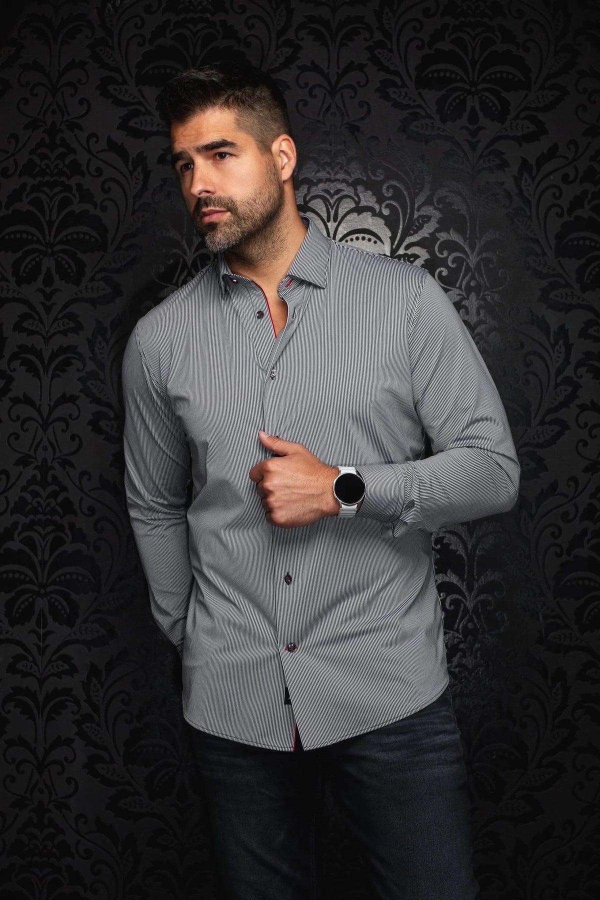 Chemise sport manches longues AU NOIR (NOIR - 252129) MODÈLE: VOLTA