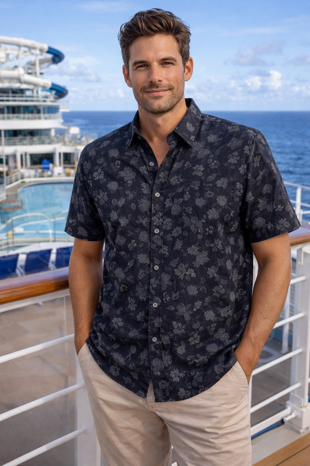 Chemise sport manches courtes PROJEK (NOIR - 262389) MODÈLE: 148242
