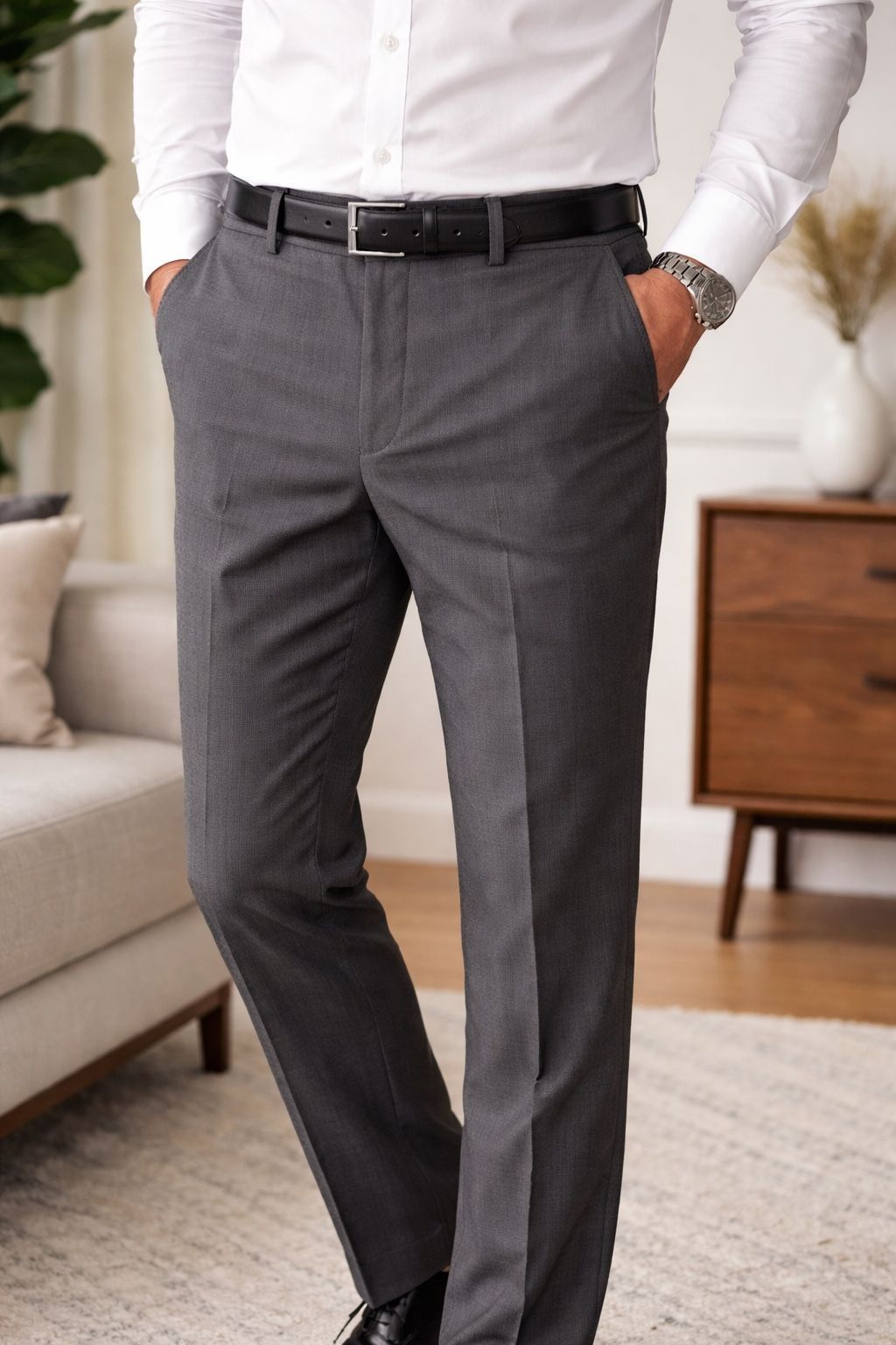 Pantalon habillé avec ceinture extensible J.BRAXX (025-GRIS - 262429) MODÈLE: M23232081