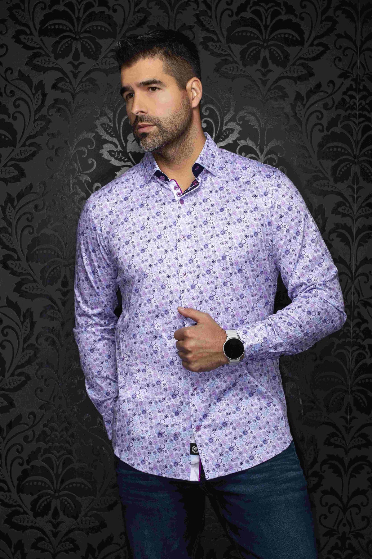 Chemise sport manches longues extensible AU NOIR (LAVENDRE - 262438) MODÈLE: CLOUDSPIN