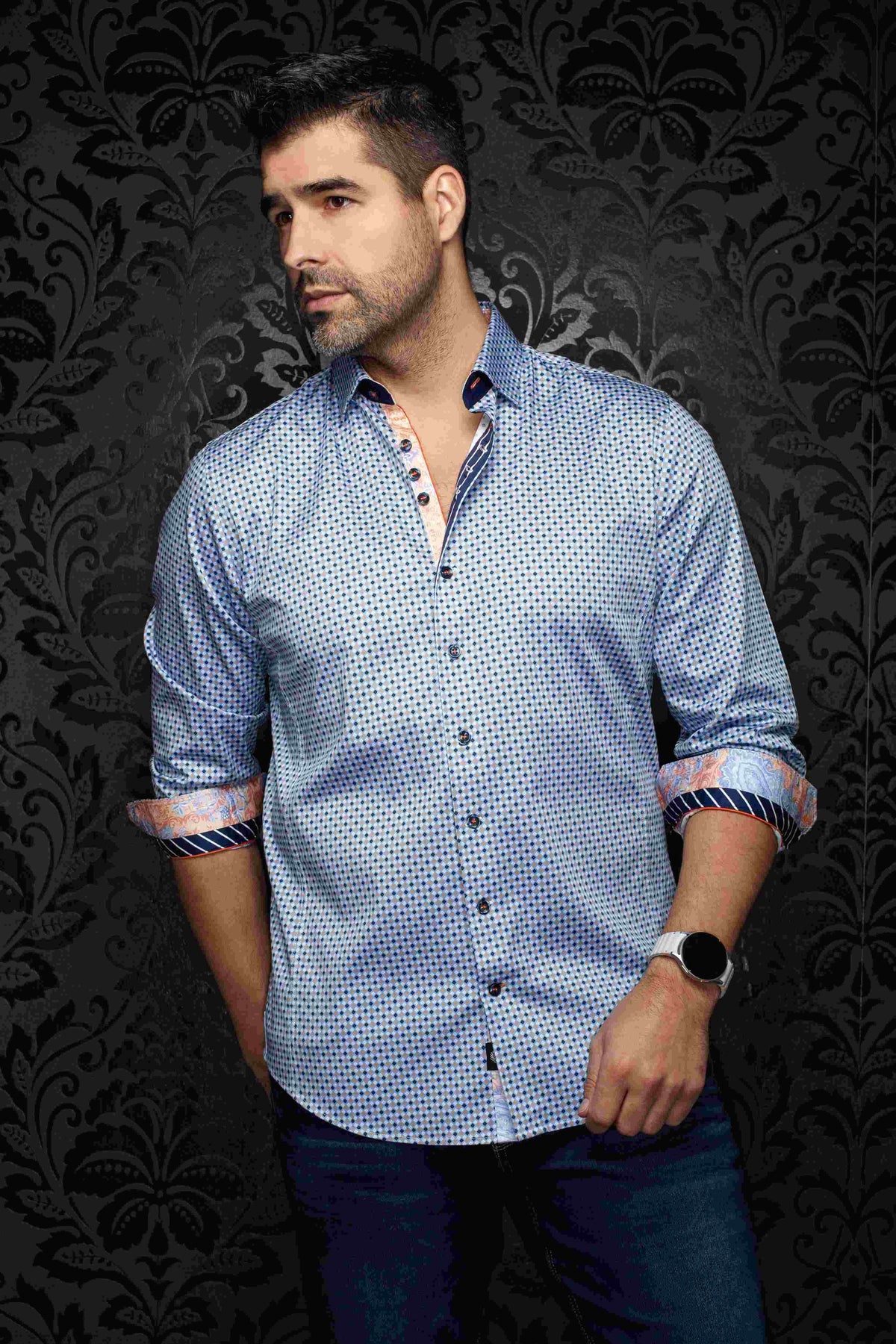 Chemise manches longues AU NOIR (COBALT - 262567) MODÈLE: SABAH