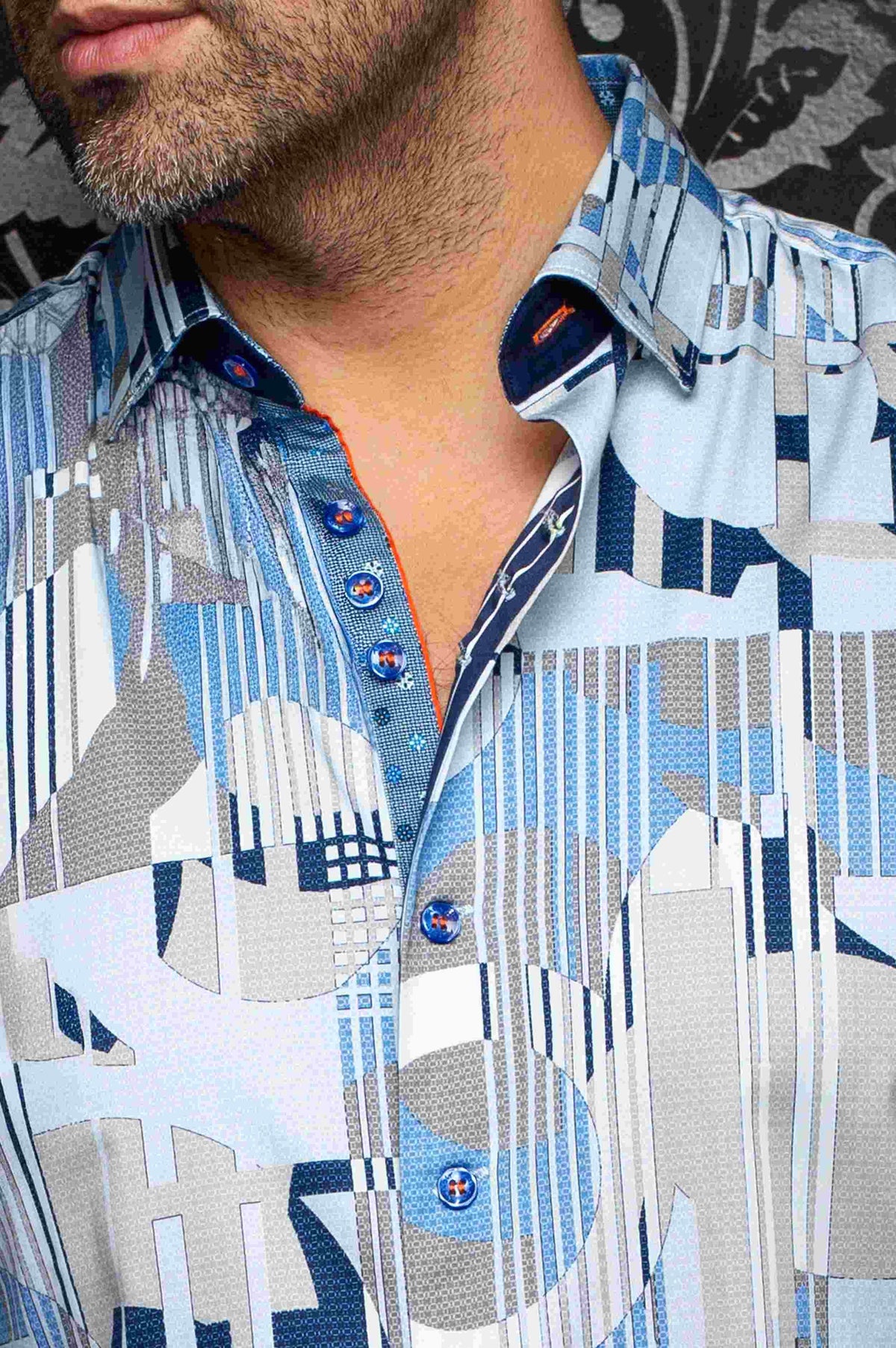 Chemise Manches Longues AU NOIR (LT.BLUE - 262571) MODÈLE: LAJEDO