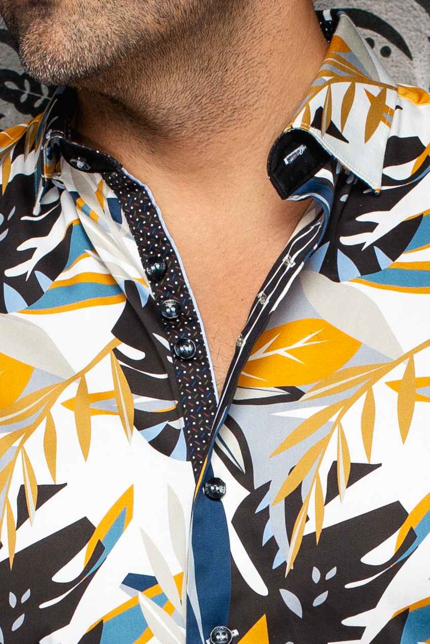 Chemise Manches Courtes AU NOIR (GOLD - 262573) MODÈLE: GREENWILD (SS)