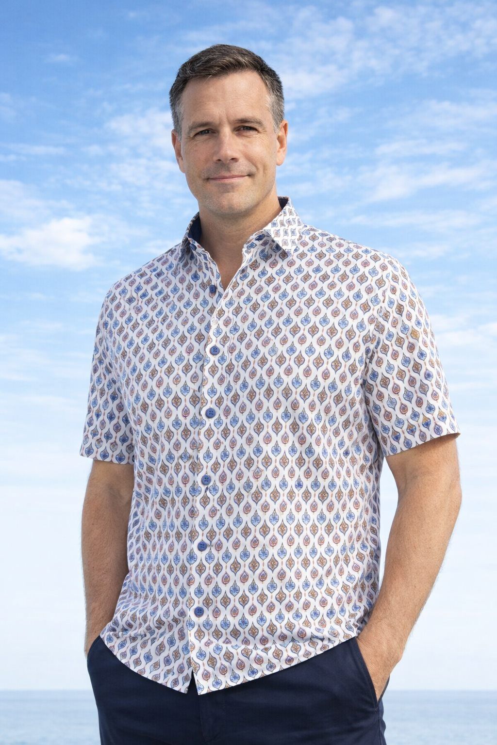 Chemise Manches Courtes BLACK ICE (MARINE - 262589) MODÈLE: S26BIS4492