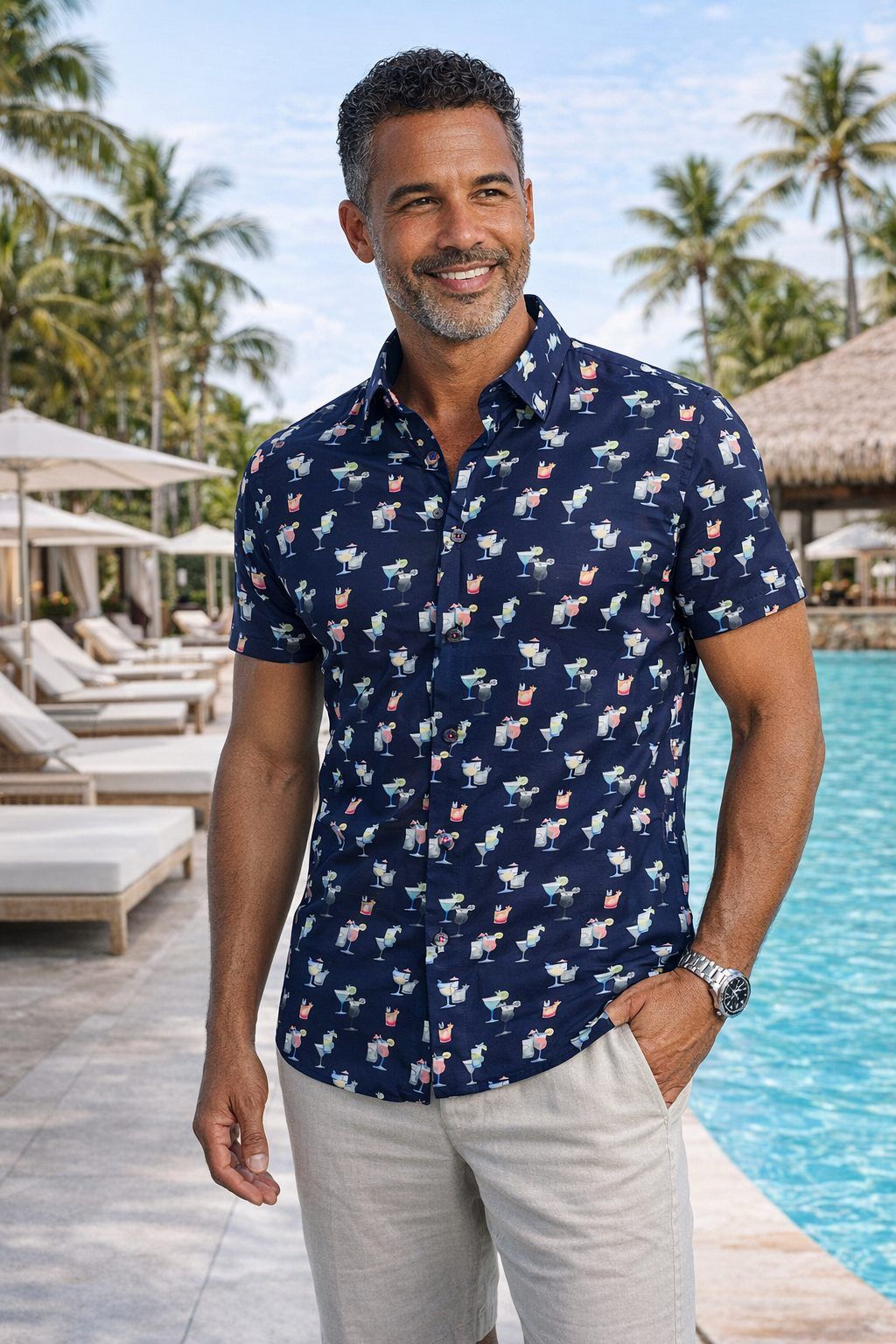 Chemise Manches Courtes BLACK ICE (MARINE - 262590) MODÈLE: S26OX4586