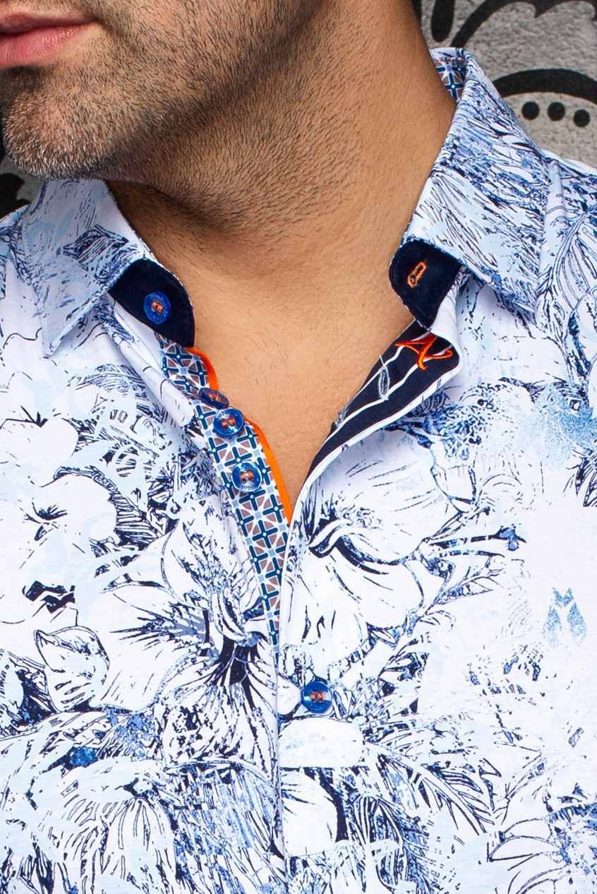 Chemise sport manches courtes AU NOIR (LT.BLUE - 262621) MODÈLE: MADEIRA(SS)