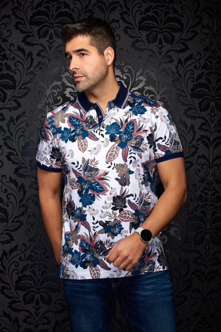 Polo manches courtes AU NOIR (WHITE KHAKI - 262624) MODÈLE: HIVA