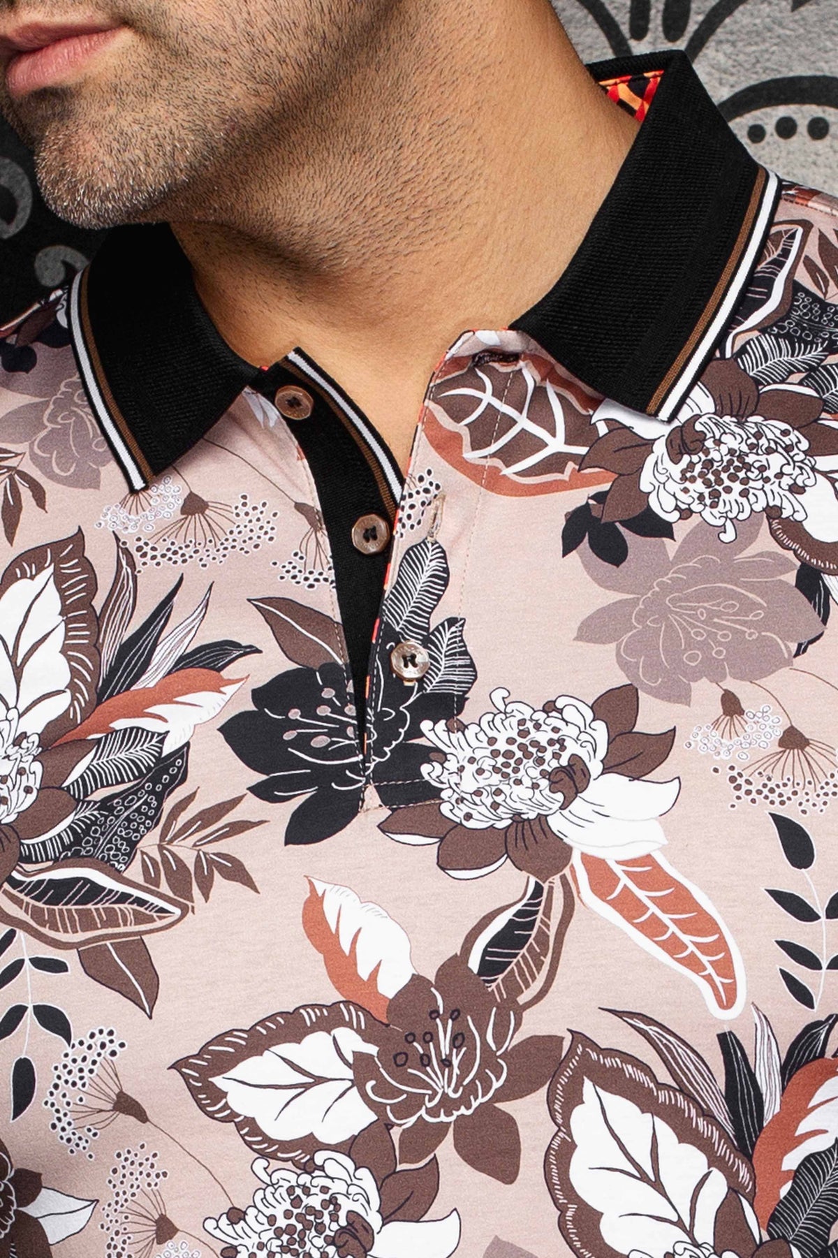 Polo manches courtes AU NOIR (TAN - 262624) MODÈLE: HIVA