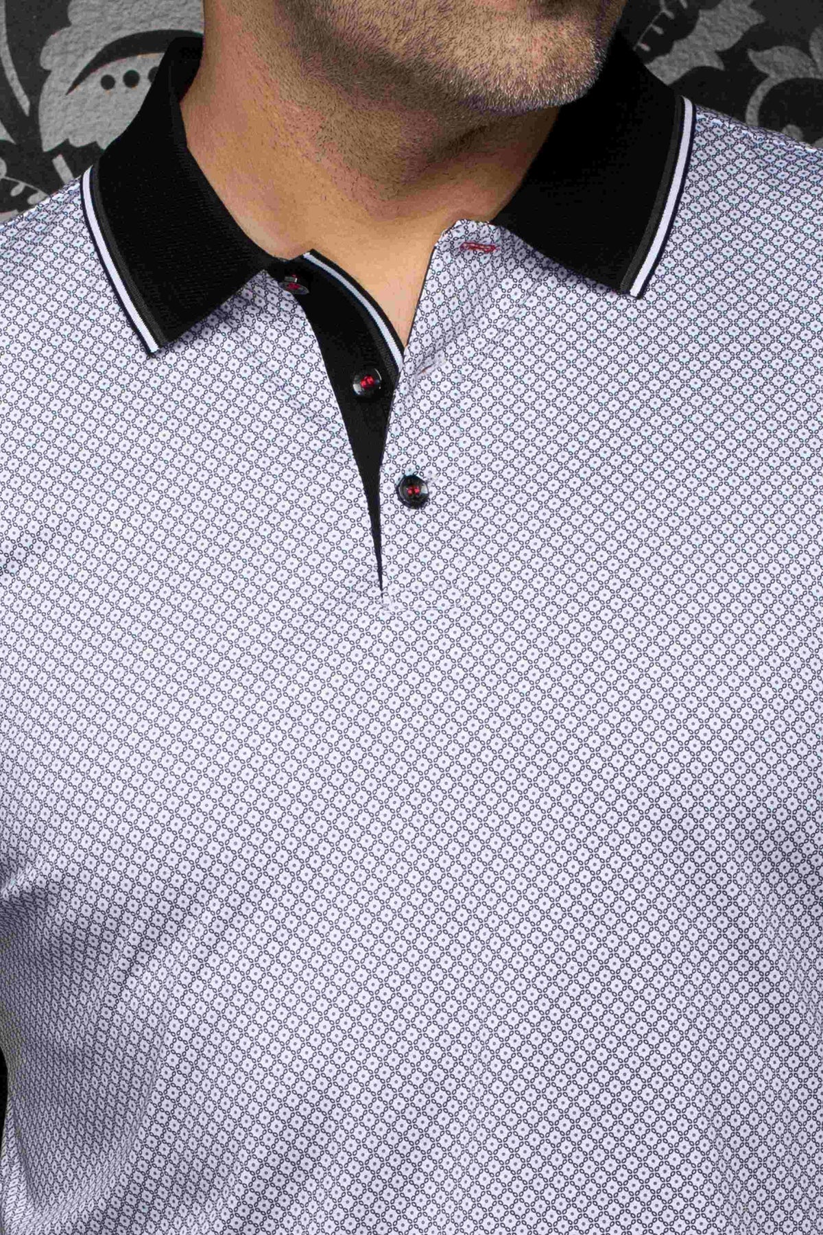 Polo manches courtes AU NOIR (WHITE/BLACK - 262683) MODÈLE: SEACLIFF