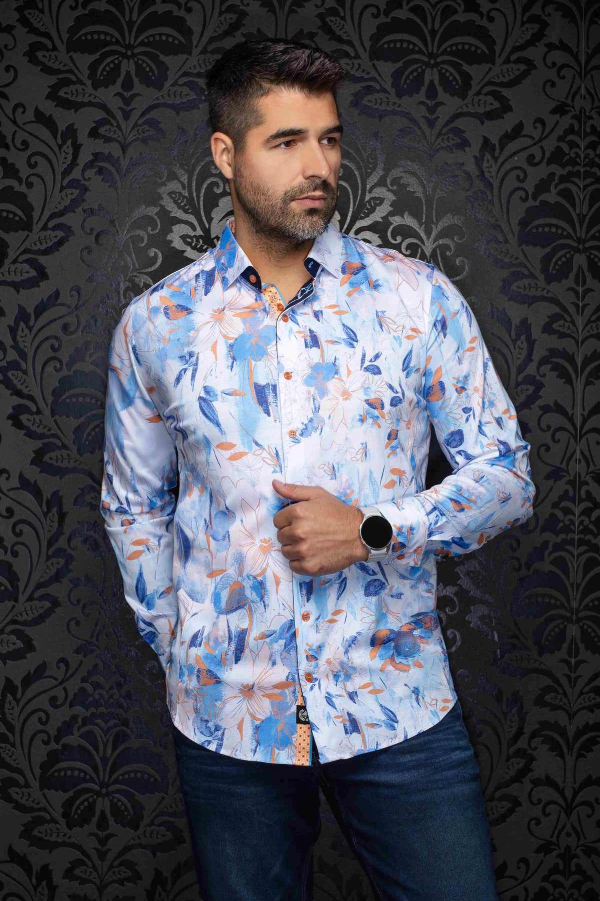 Chemise sport extensible manches longues AU NOIR (CIEL - 262695) MODÈLE: LAKESIDE