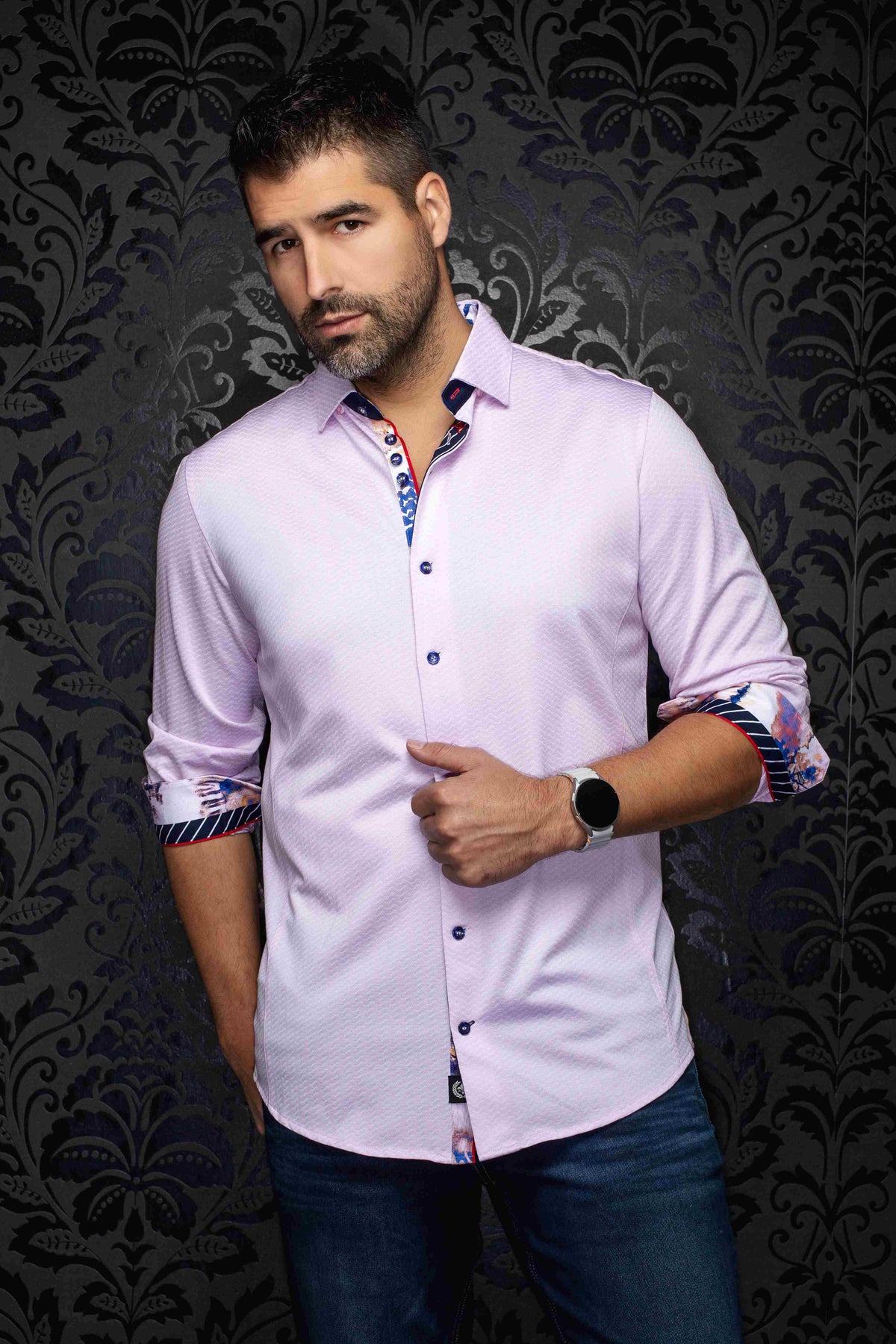 Chemise sport extensible manches longues AU NOIR (PINK - 262697) MODÈLE: IRONBARK