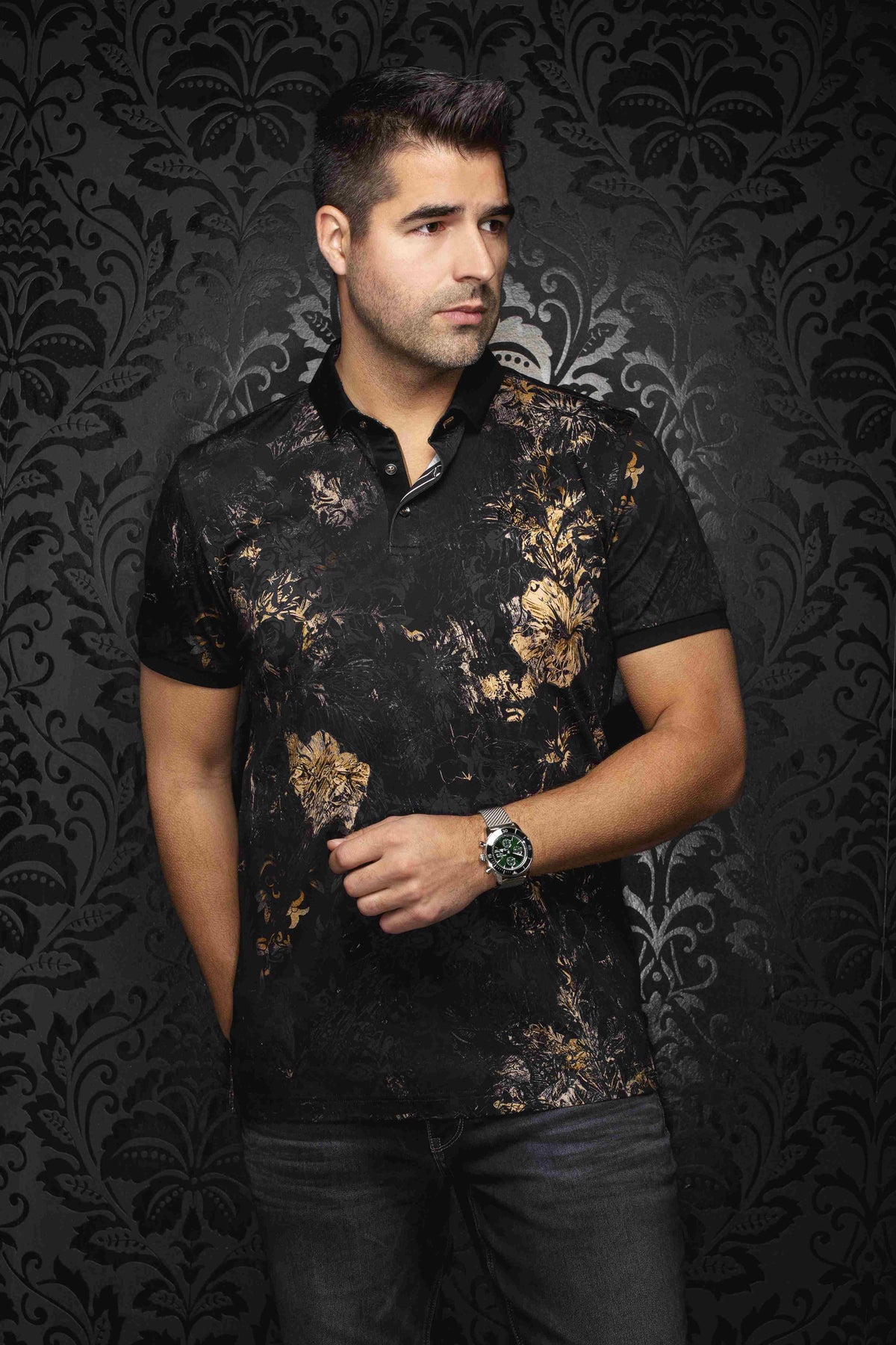 Polo manches courtes AU NOIR (NOIR - 262698) MODÈLE: SUMATRAN