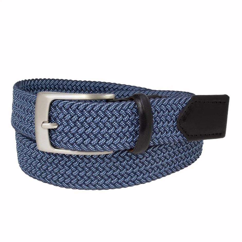 Ceinture élastique bleu mix CUSTOM LEATHER (0905-BLEU - 262709) MODÈLE: 014132